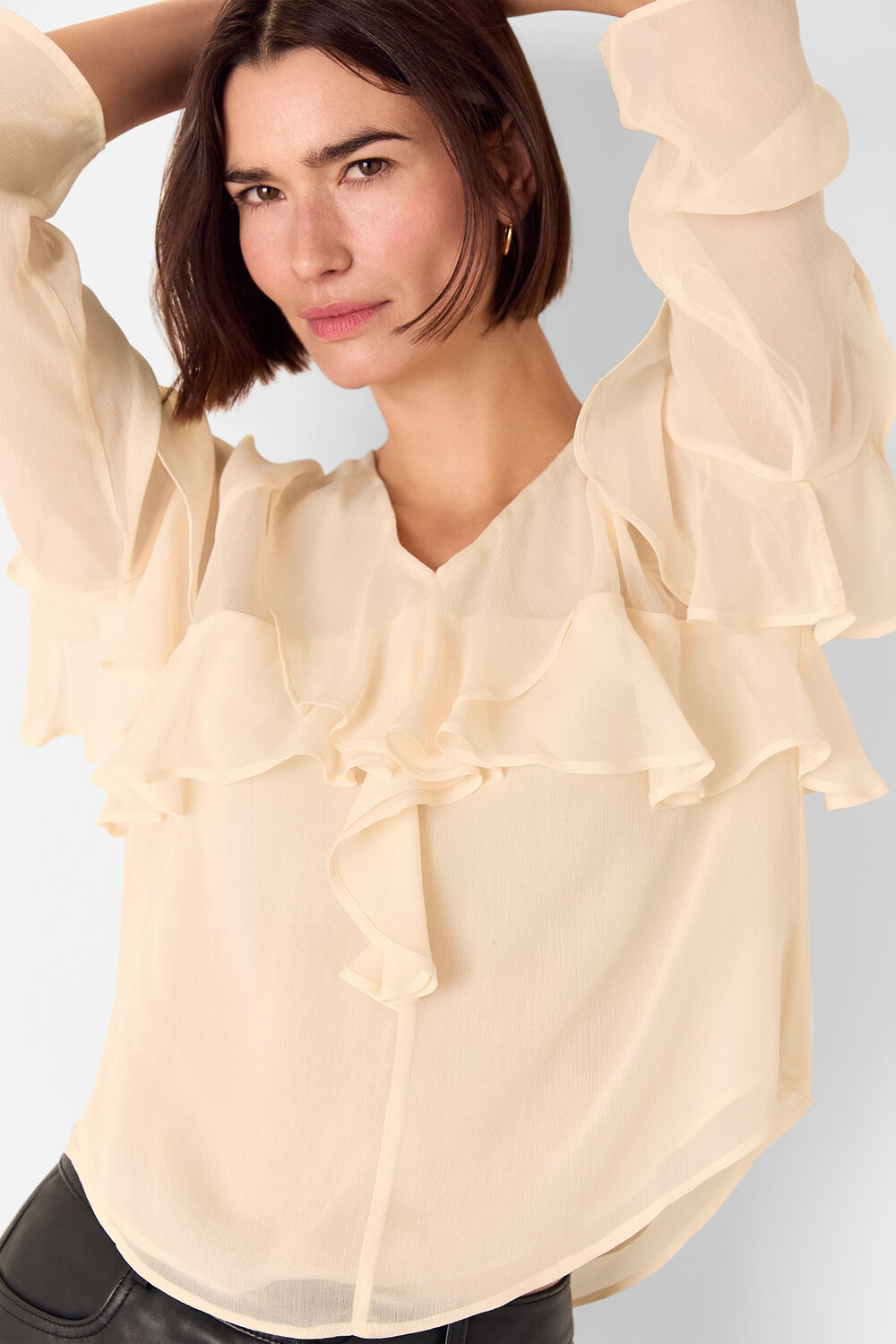 Ivory Ruffle Frill Blouse