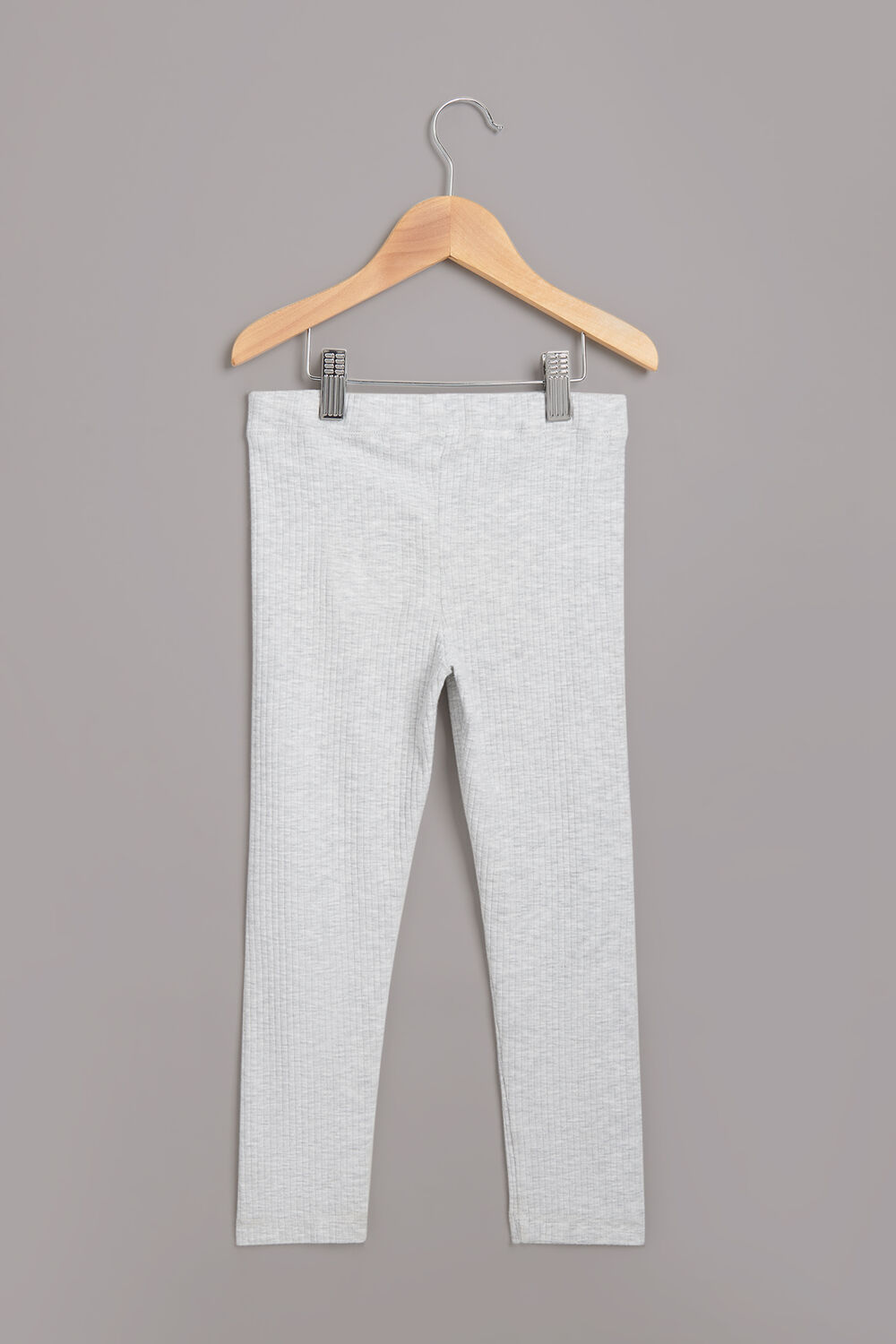 Grey Marl Ribbed Kids Legging