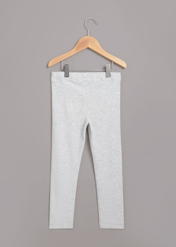 Grey Marl Ribbed Kids Legging