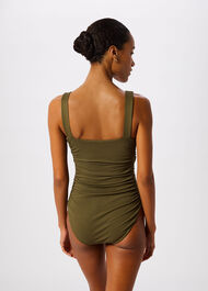 Textured Side Ruched Swimsuit