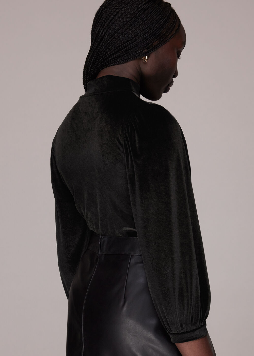 High Neck Velvet Top