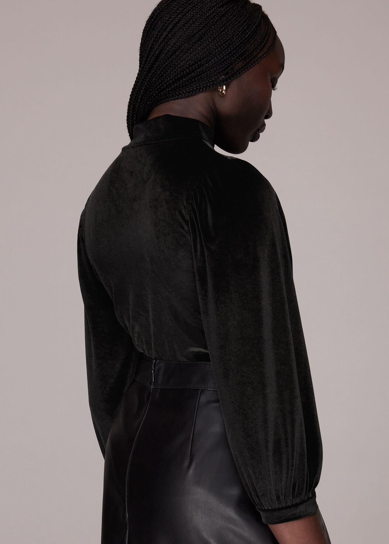 High Neck Velvet Top