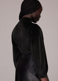 High Neck Velvet Top