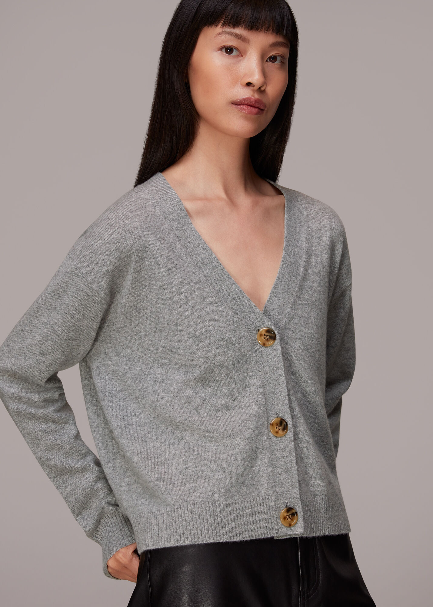 grey cardigan with pockets