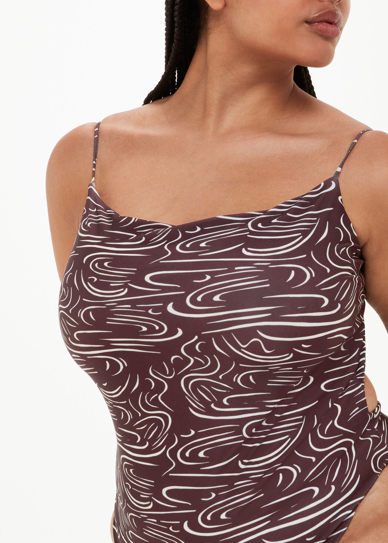 The Longing Wave Print Open-Back Swimsuit