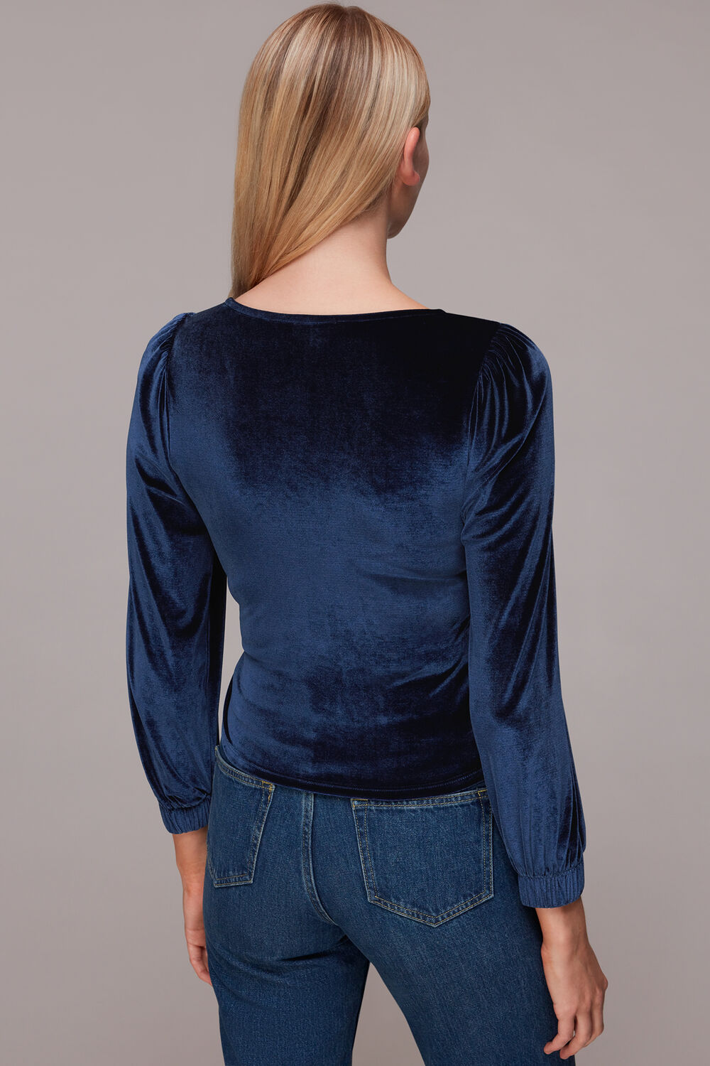 Velvet V Neck Wrap Top
