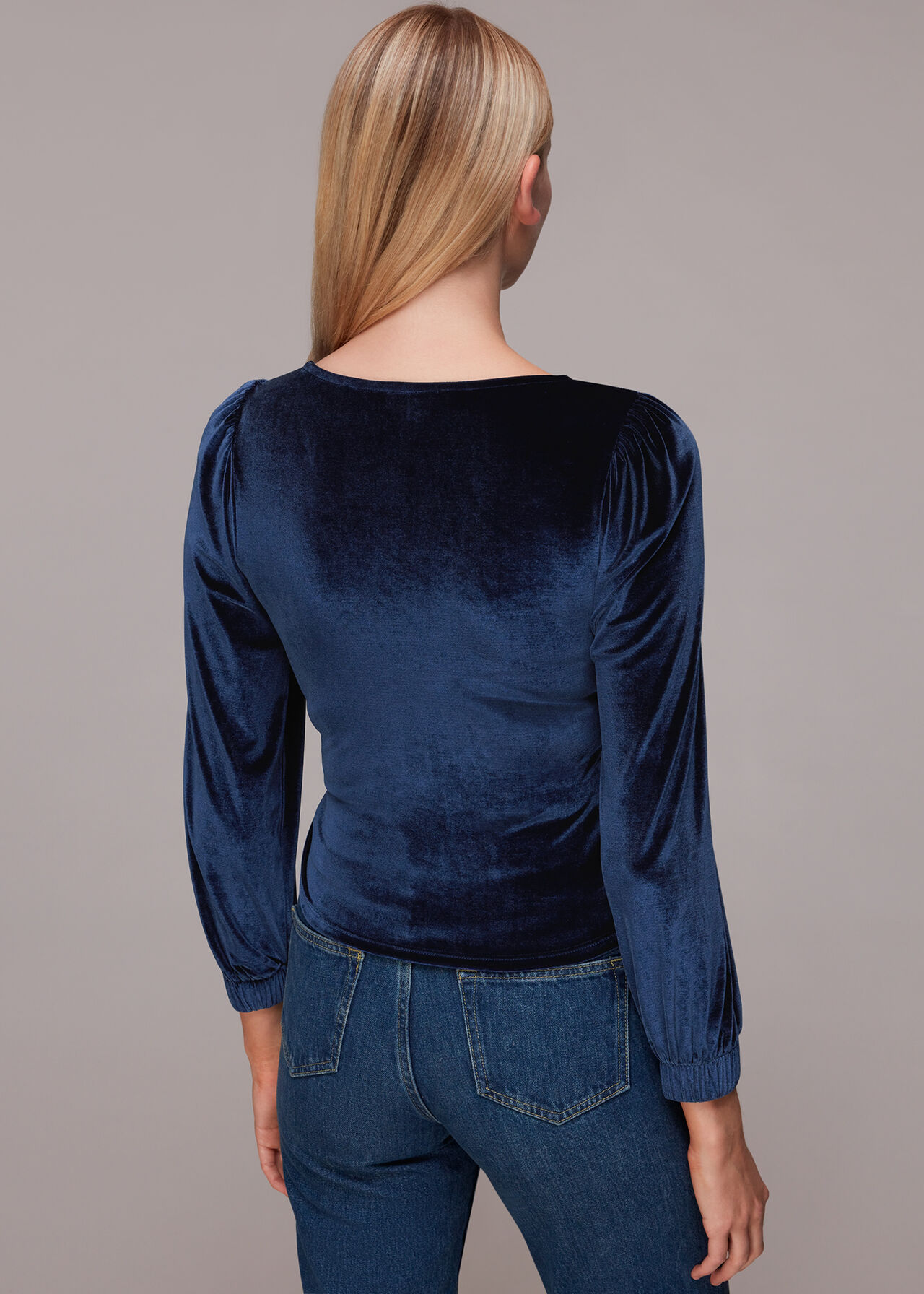 Velvet V Neck Wrap Top