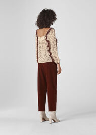 Floral Map Print Silk Top Multicolour