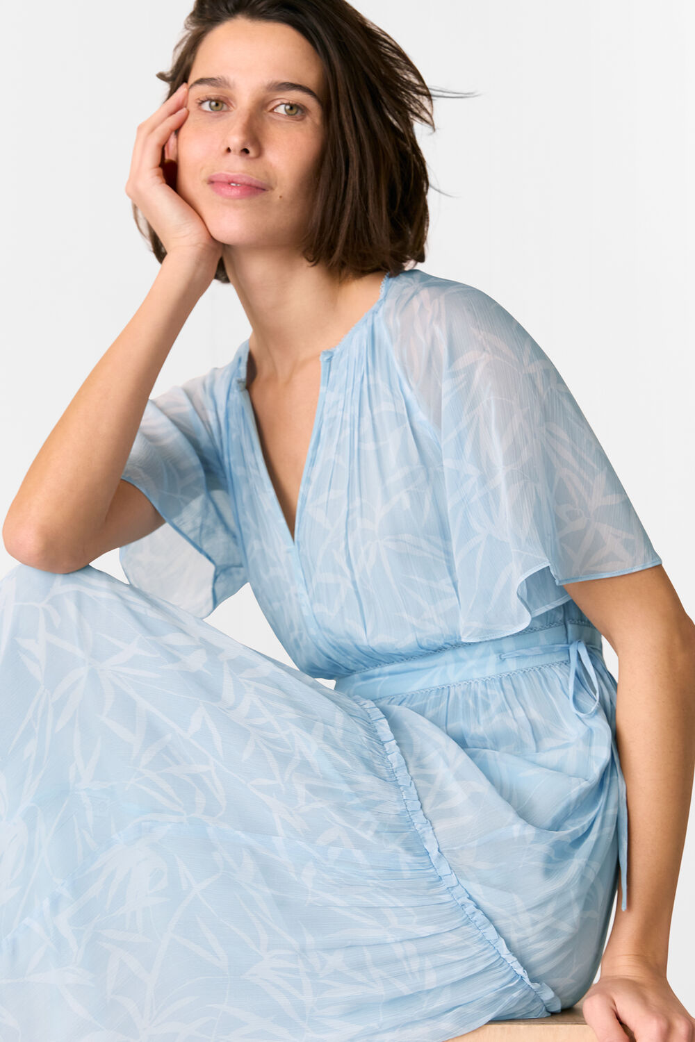 Bamboo Leaves Gathered Dress
