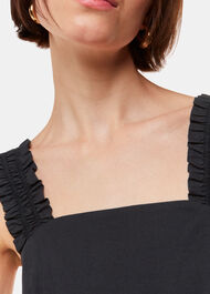 Ruffle Strap Poplin Midi Dress