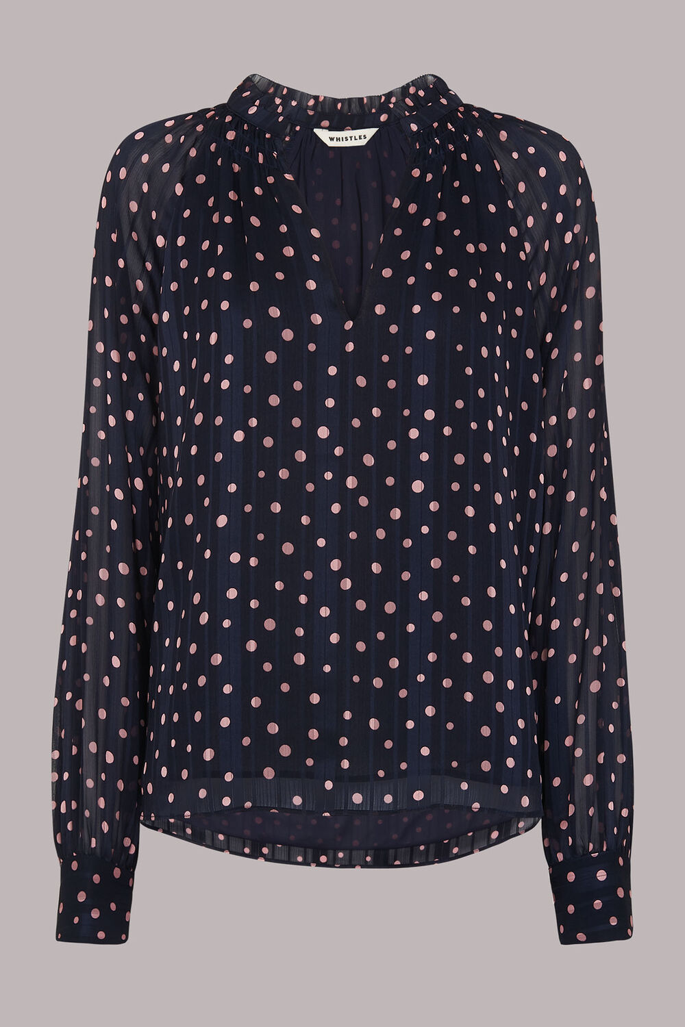 Satin Stripe Spot Blouse