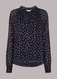 Satin Stripe Spot Blouse