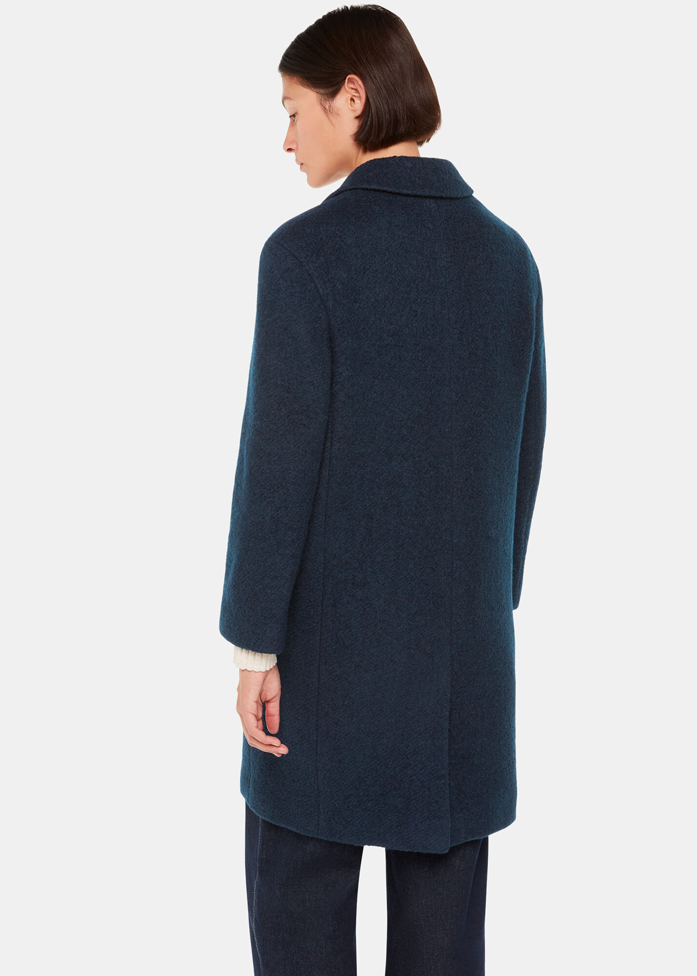 Teal boucle clearance coat