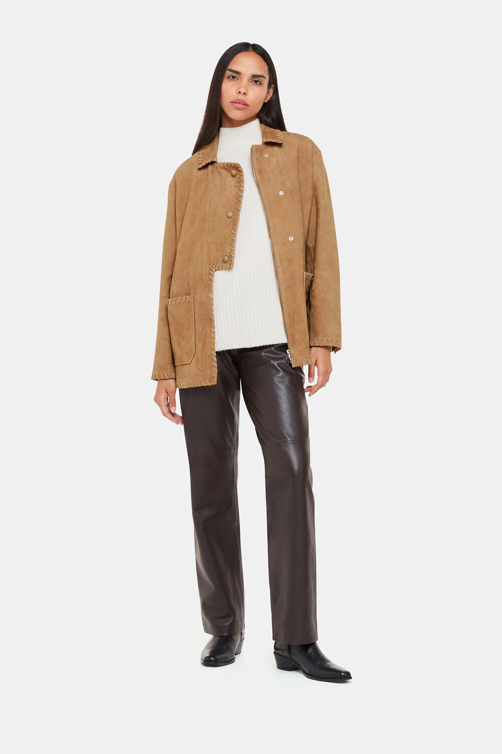 Camel Bohdi Western Suede Biker