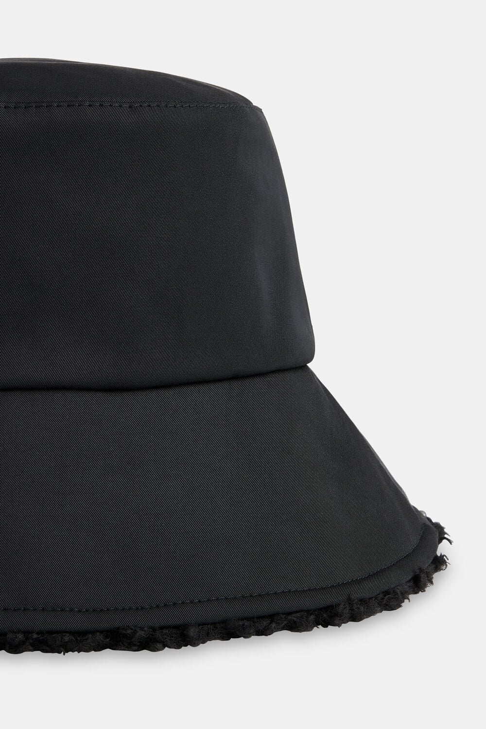 Black Reversible Borg Bucket Hat