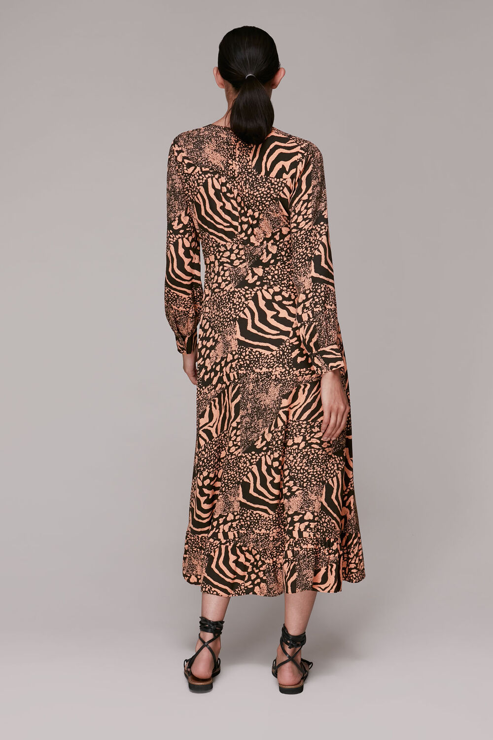 Patchwork Animal Midi Dress