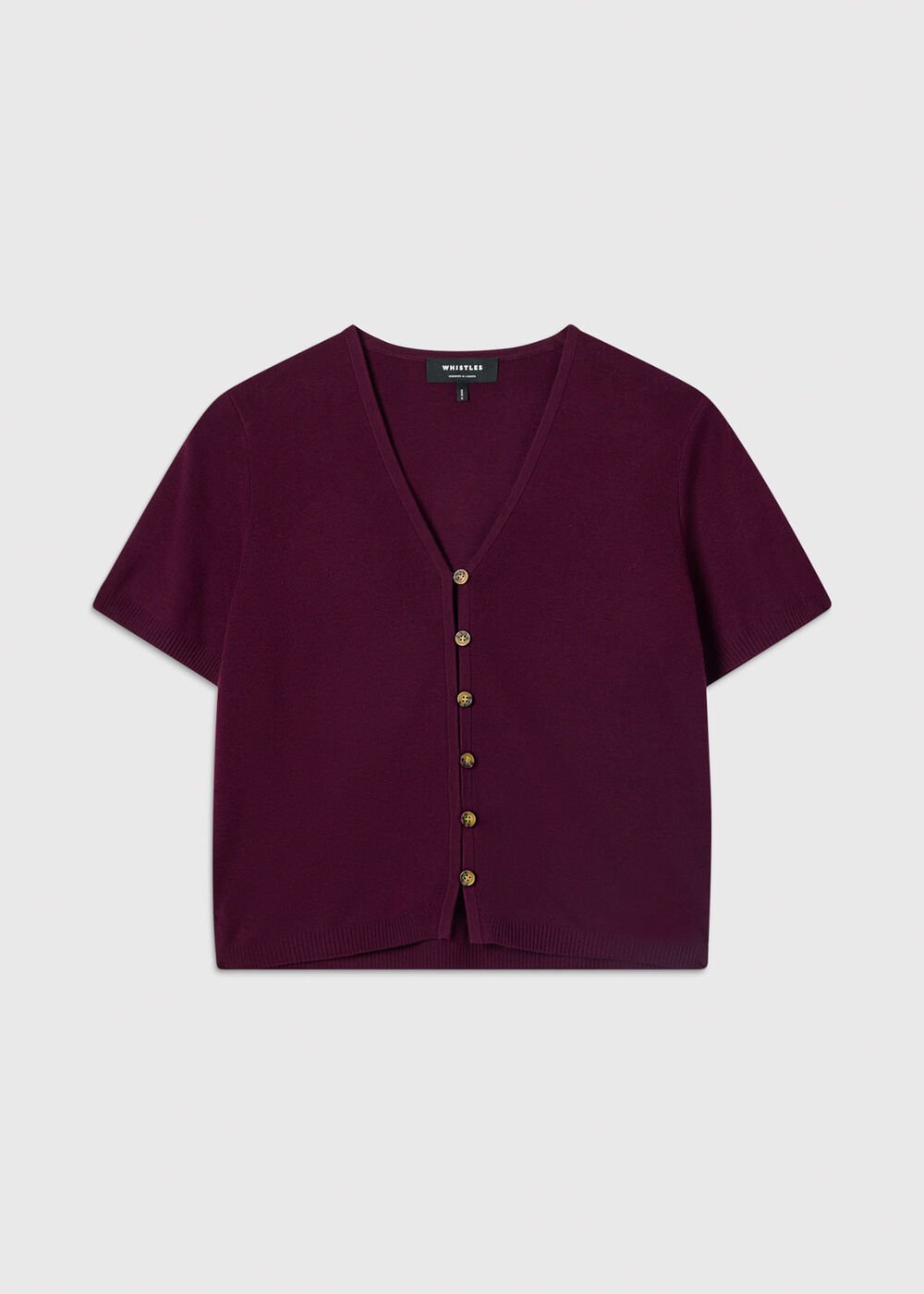 Short Sleeve Button Front Knit