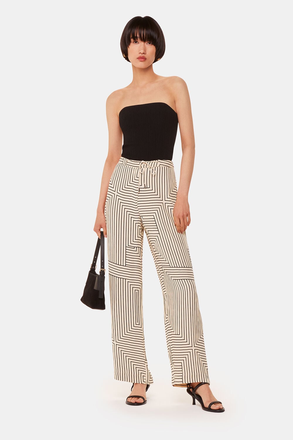 Ivory Angled Stripe Trouser