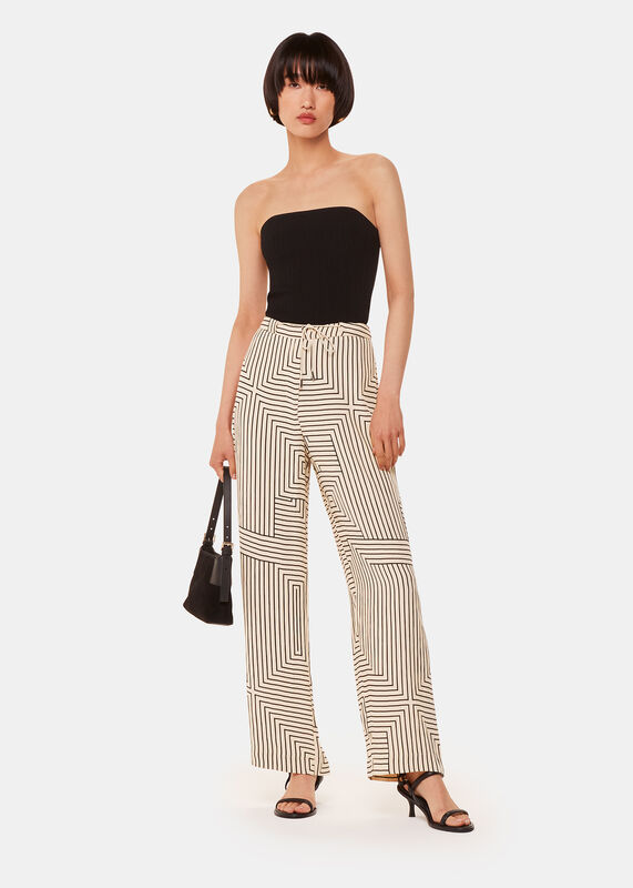 Ivory Angled Stripe Trouser