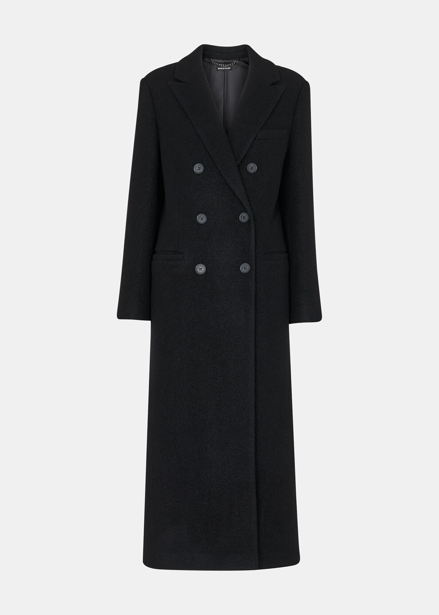 Black Lori Longline Coat | WHISTLES | Whistles US |
