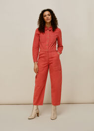 Gabby Denim Jumpsuit Dark Pink