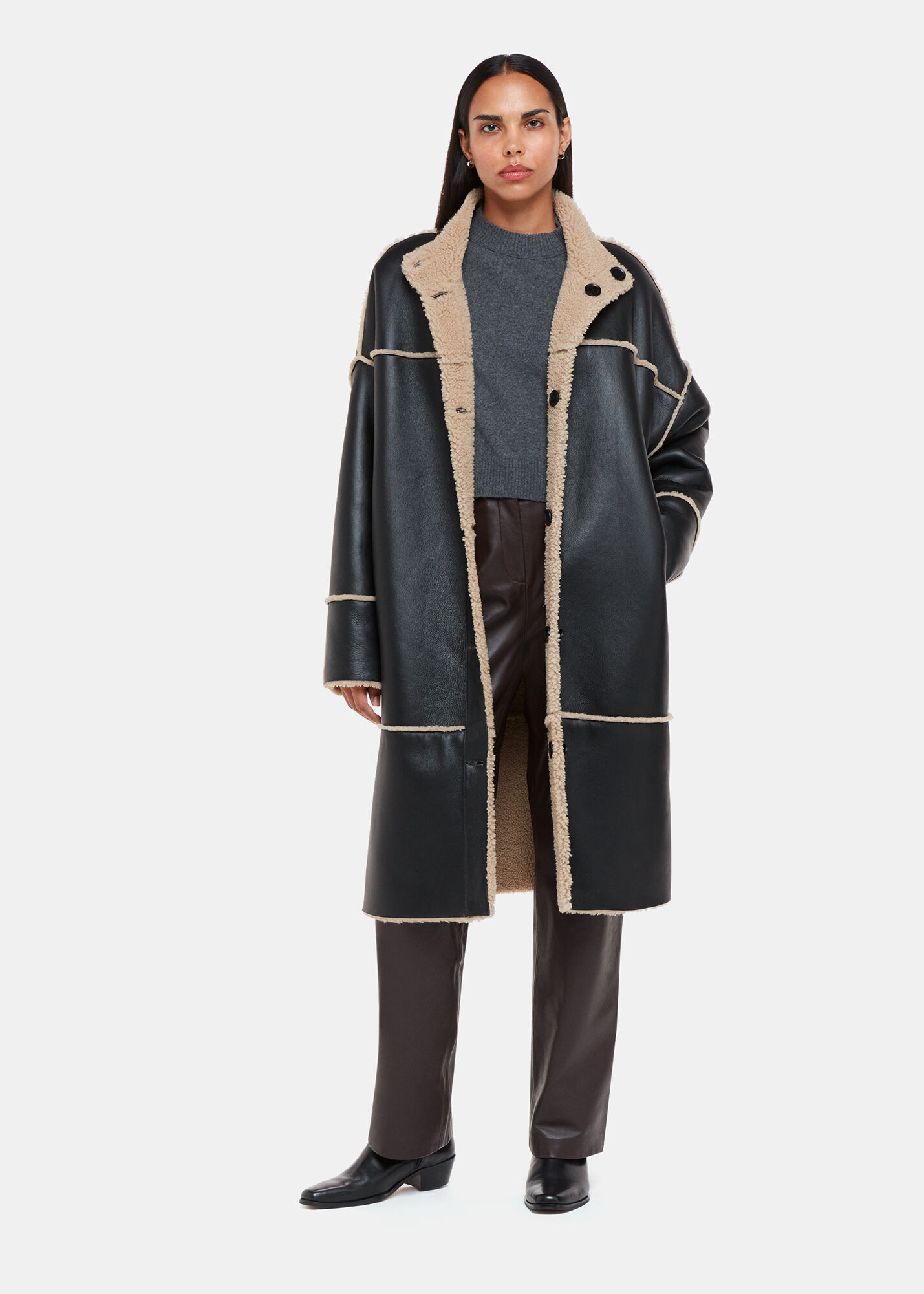 Whistles shearling sales coat