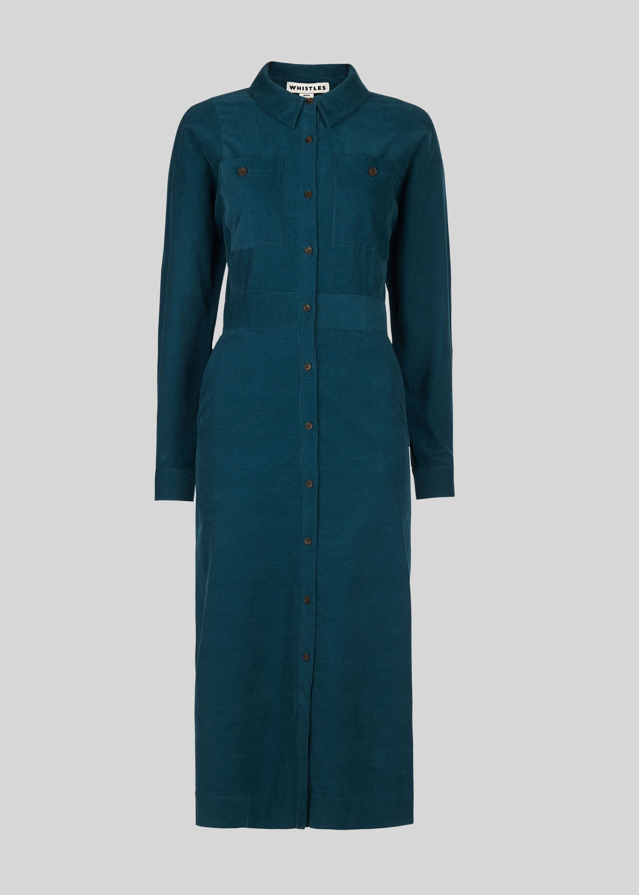 Romaine Cord Dress Teal