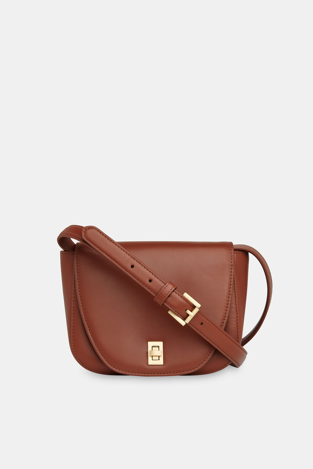 Brown Carlota Turnlock Satchel