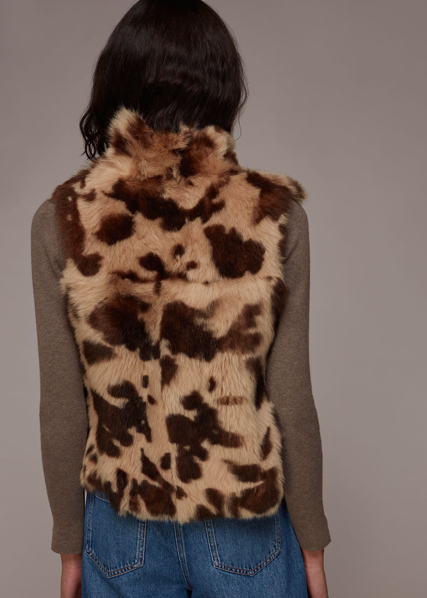 Multicolour Cow Print Toscana Gilet WHISTLES