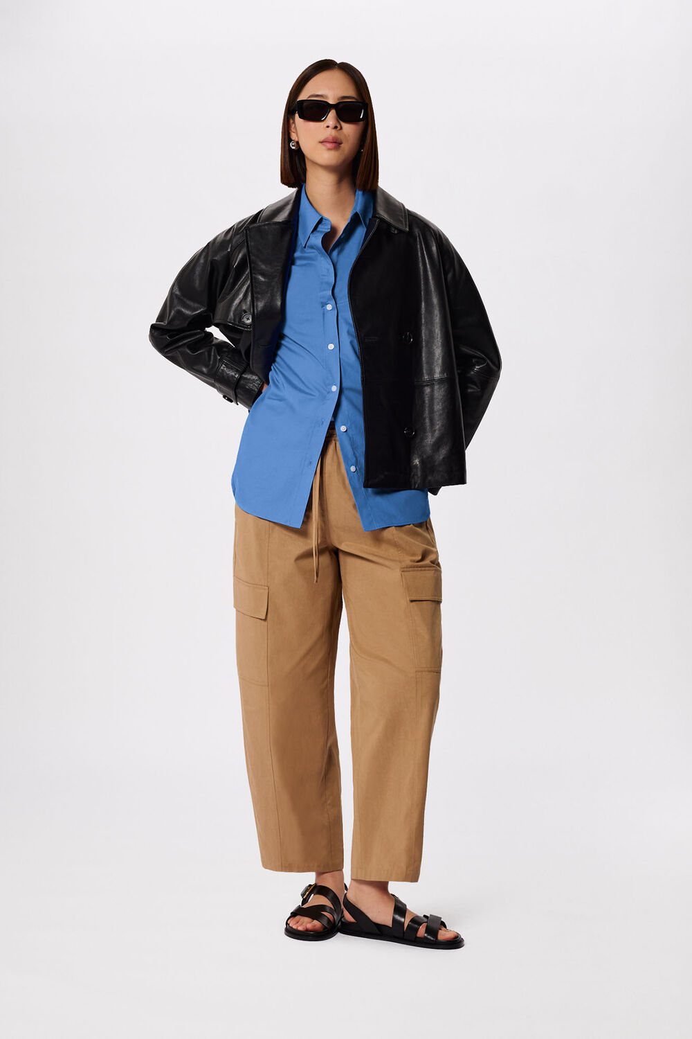 Blue Oversized Cotton Poplin Shirt
