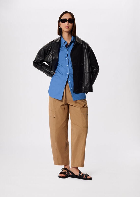 Blue Oversized Cotton Poplin Shirt