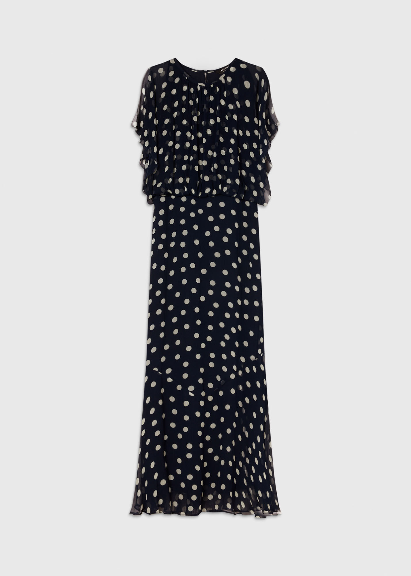 Navy/Multi Polka Dot Print Midi Dress | WHISTLES | Whistles US |