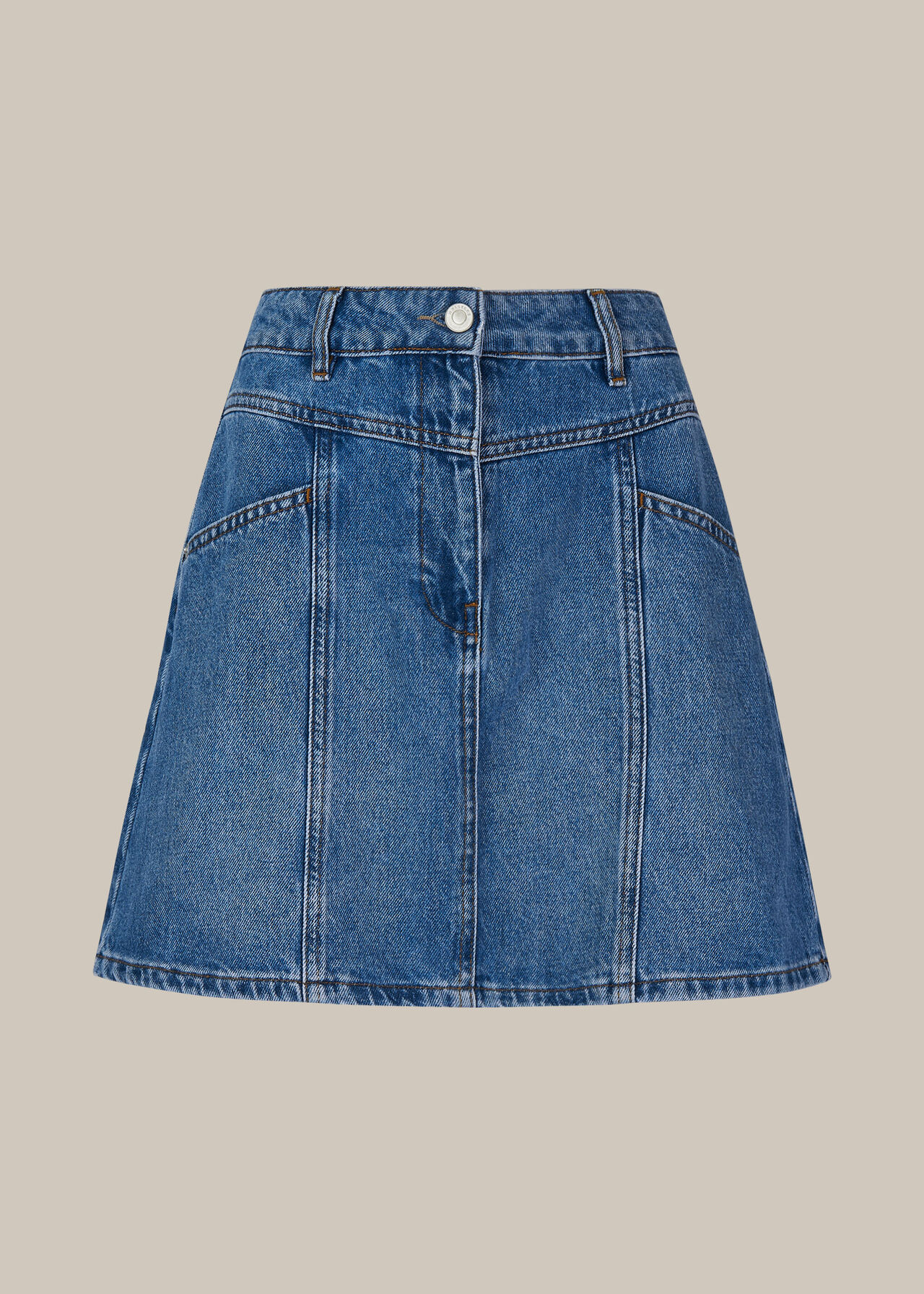 Seam Detail Denim Skirt