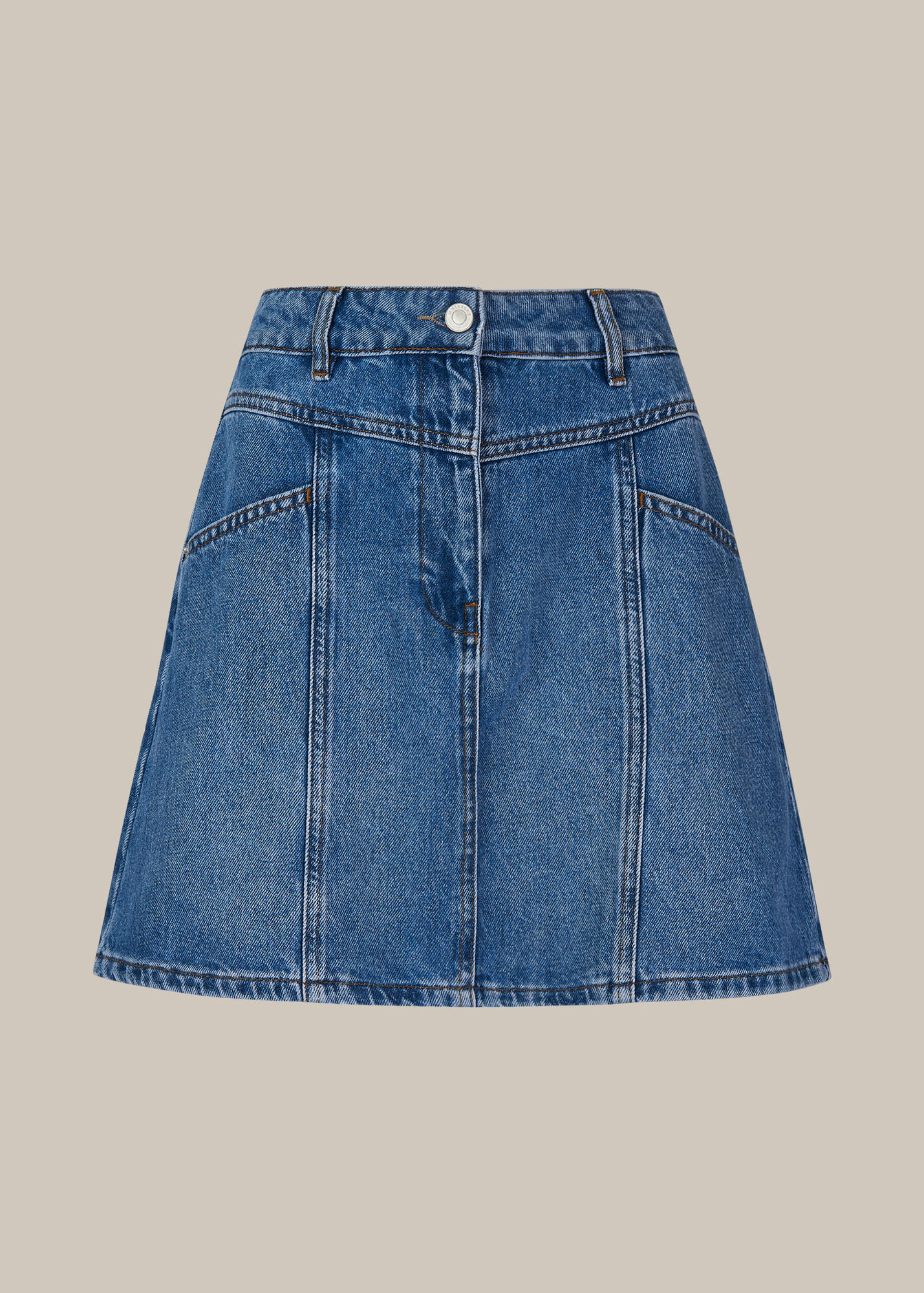 Seam Detail Denim Skirt WHISTLES Whistles UK