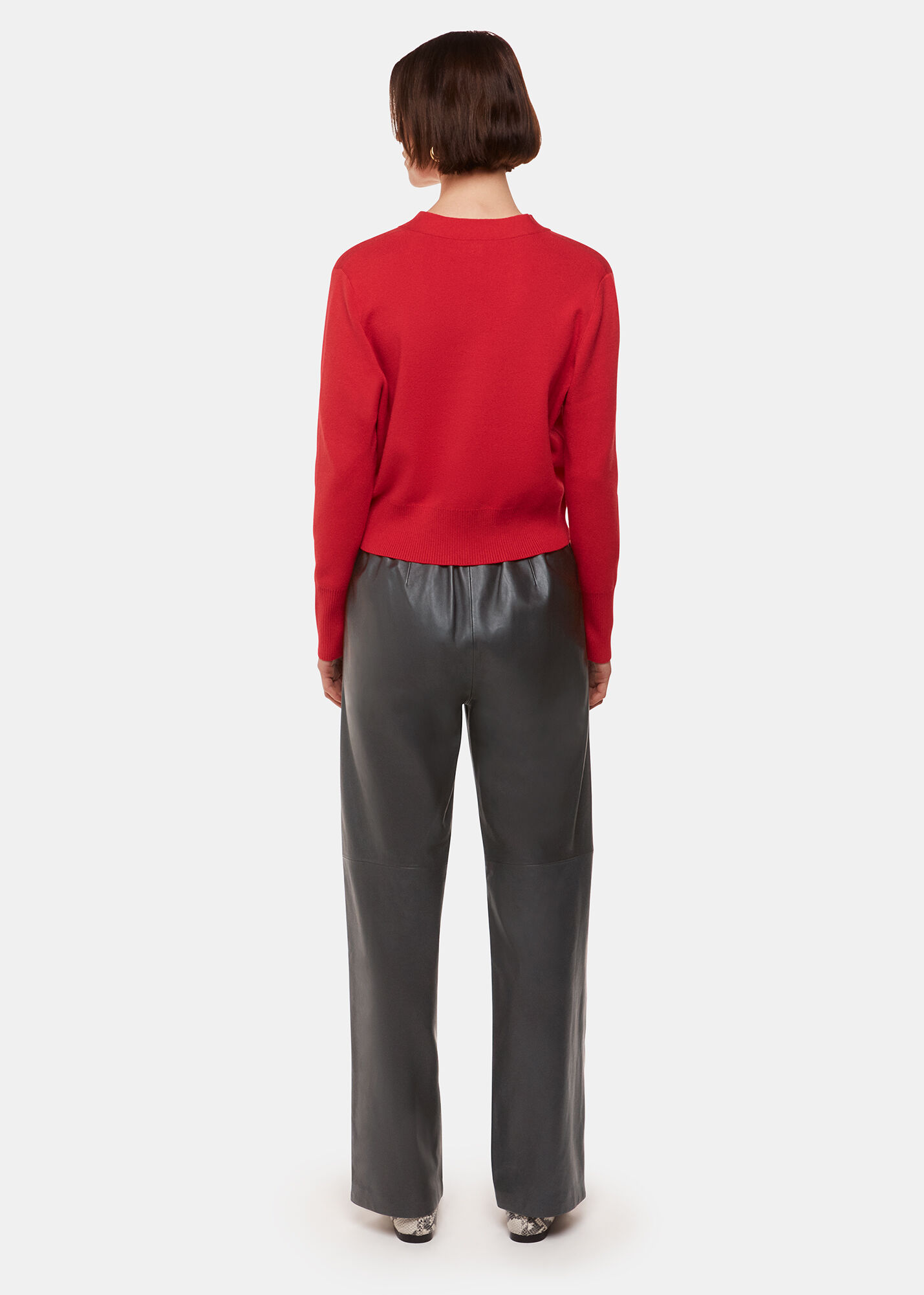Elasticated waist leather trousers 2025