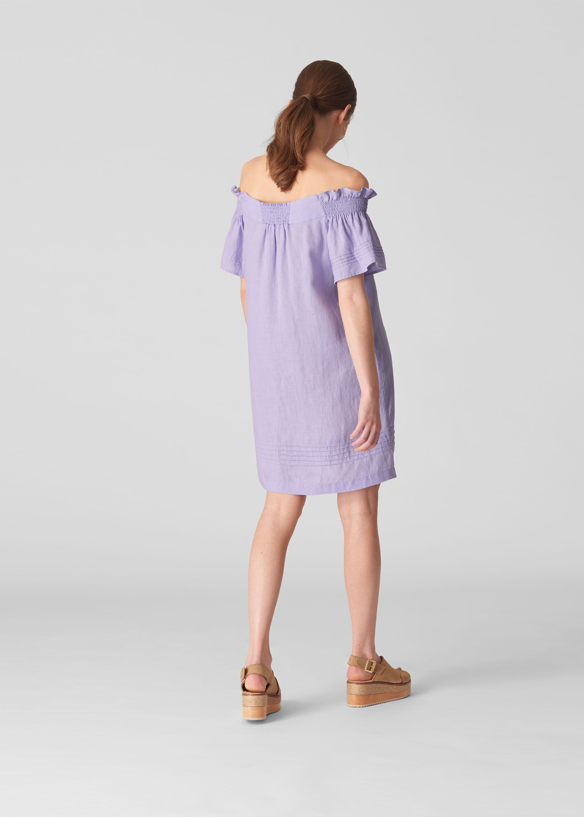 lilac bardot dress