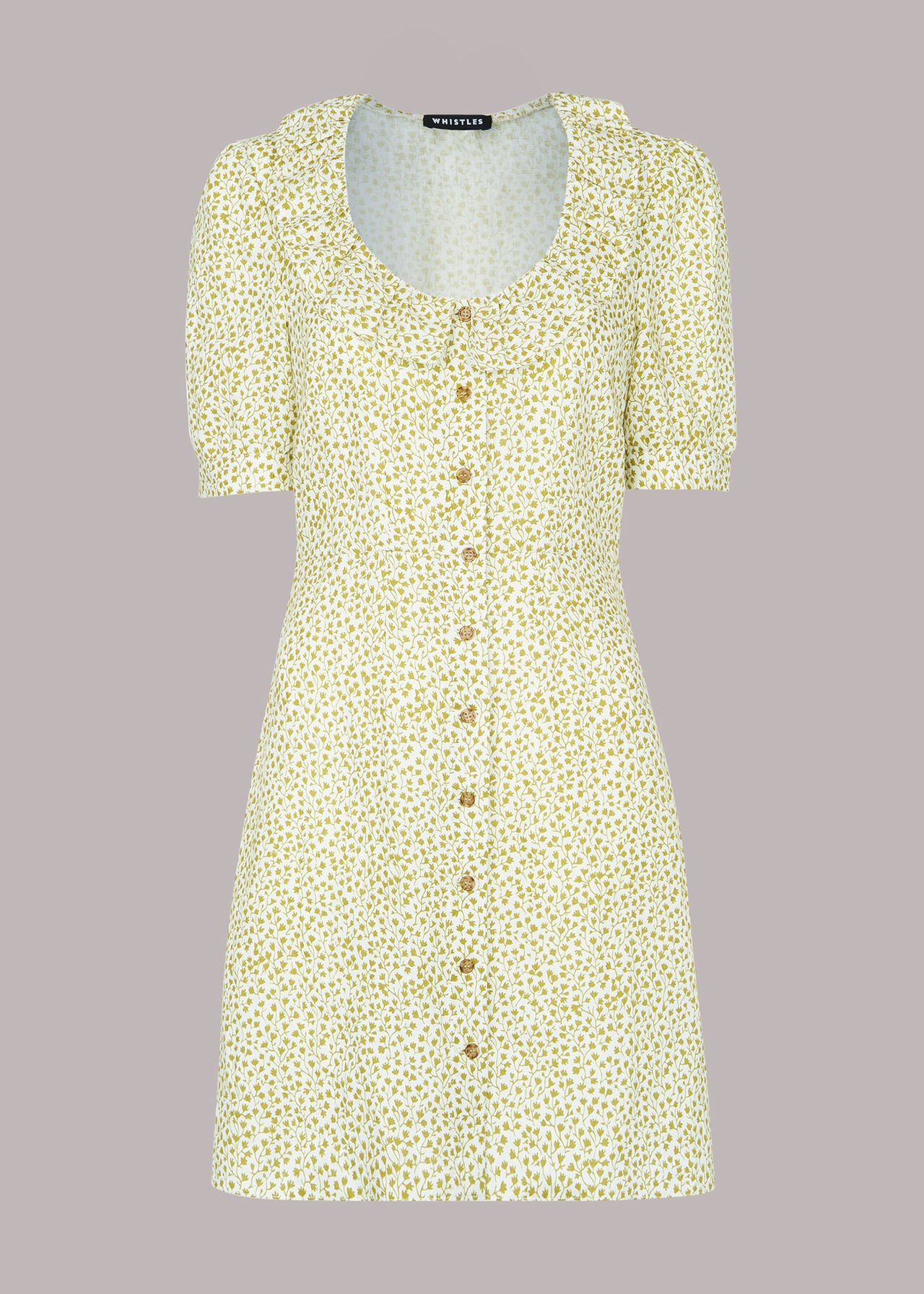 Frill Flower Pod Linen Dress