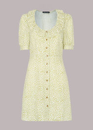 Frill Flower Pod Linen Dress