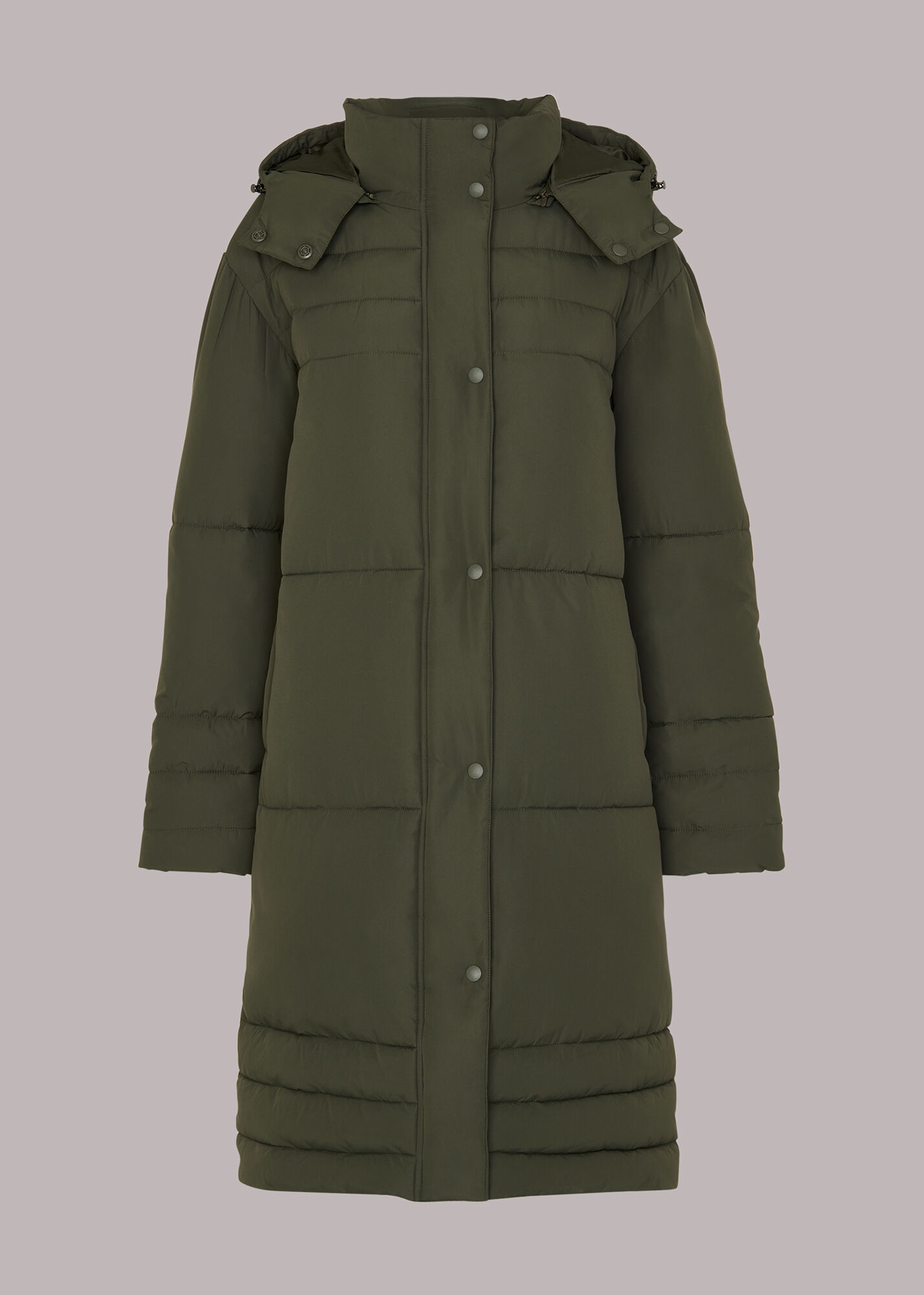 Whistles check longline puffer coat best sale