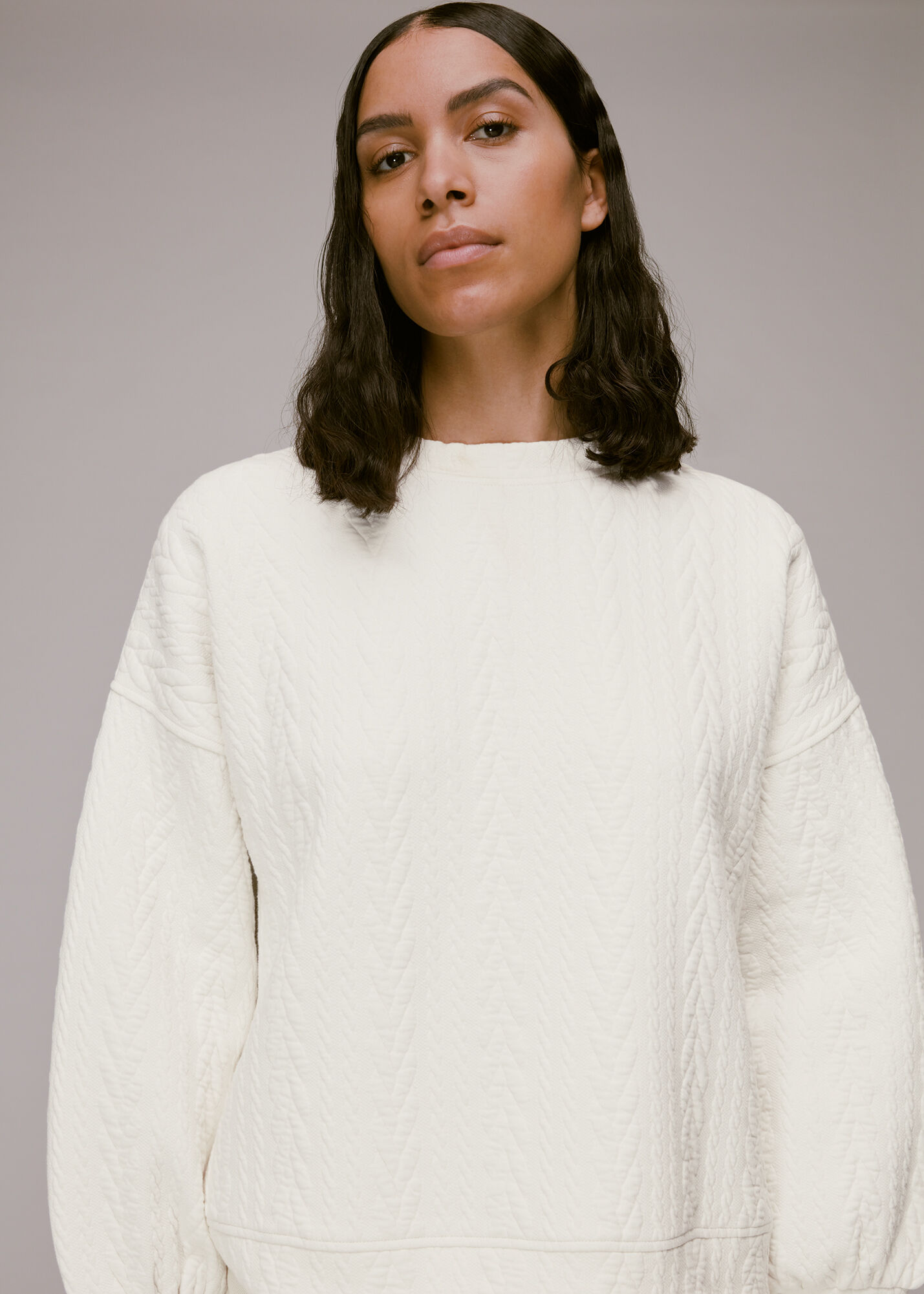 Ivory Cable Sweatshirt WHISTLES