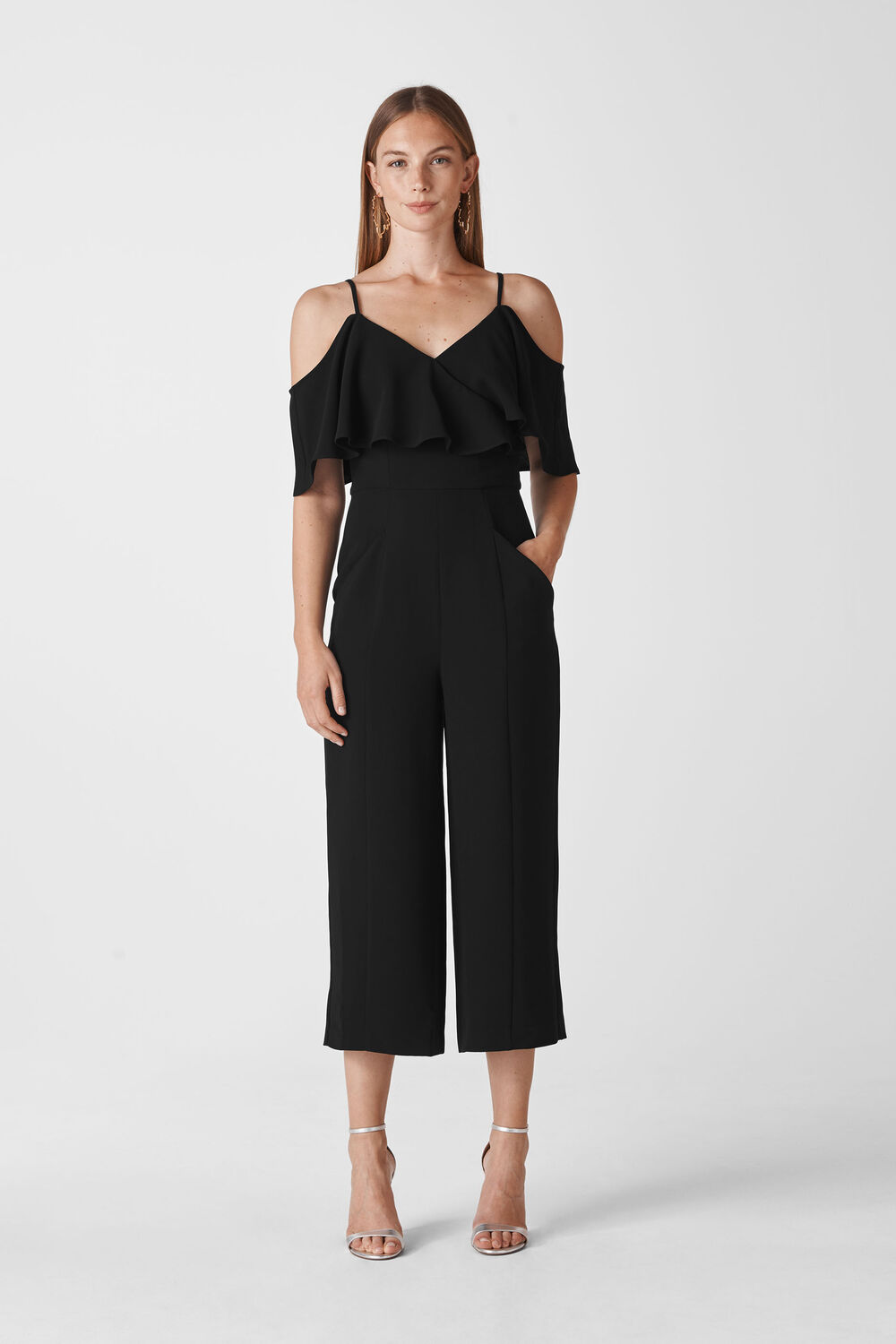 Camila Crepe Wrap Jumpsuit Black