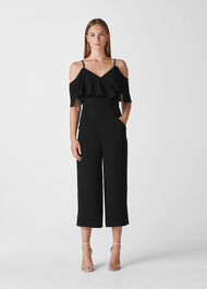 Camila Crepe Wrap Jumpsuit Black