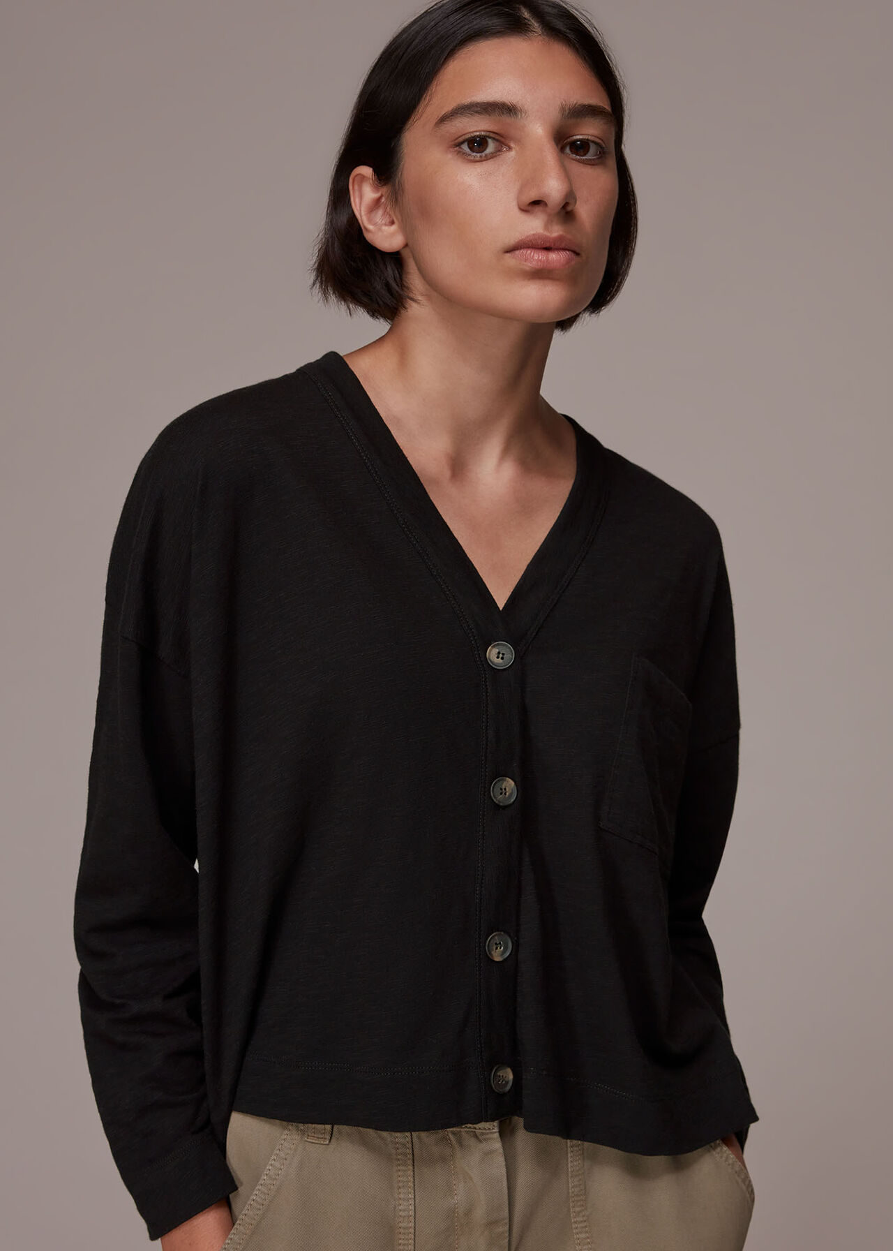 Jersey Pocket Cardigan