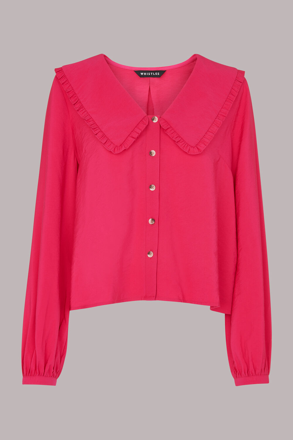Pink Oversized Collar Top