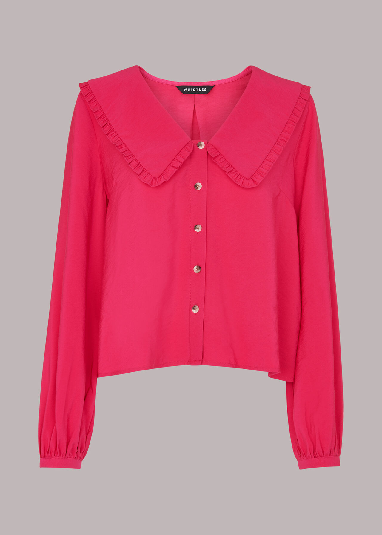Pink Oversized Collar Top | WHISTLES