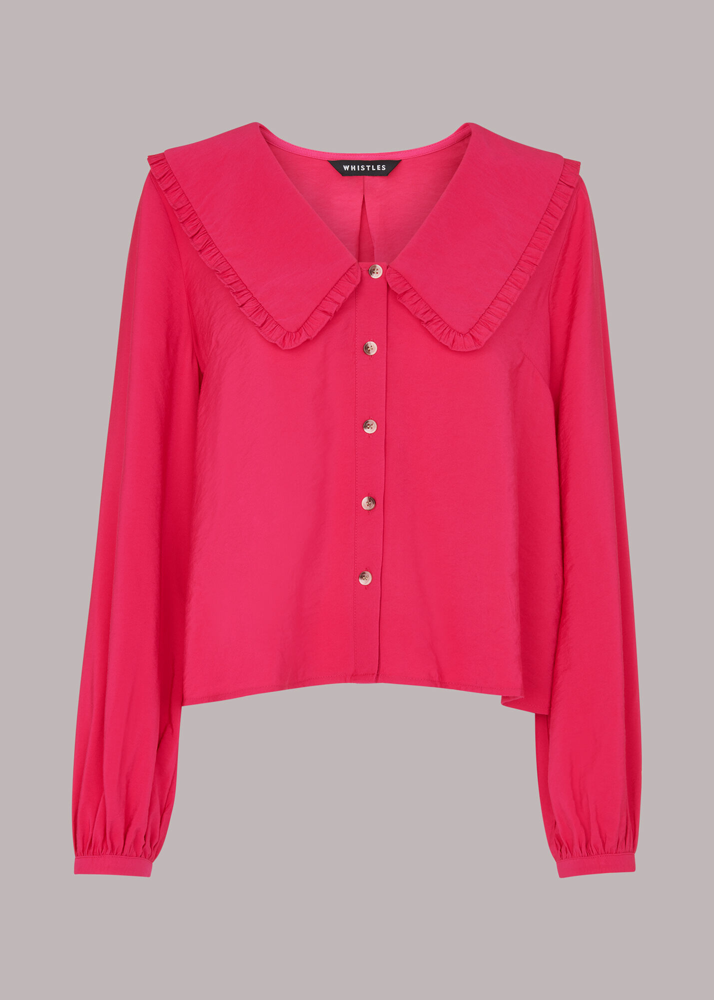 Pink Oversized Collar Top WHISTLES