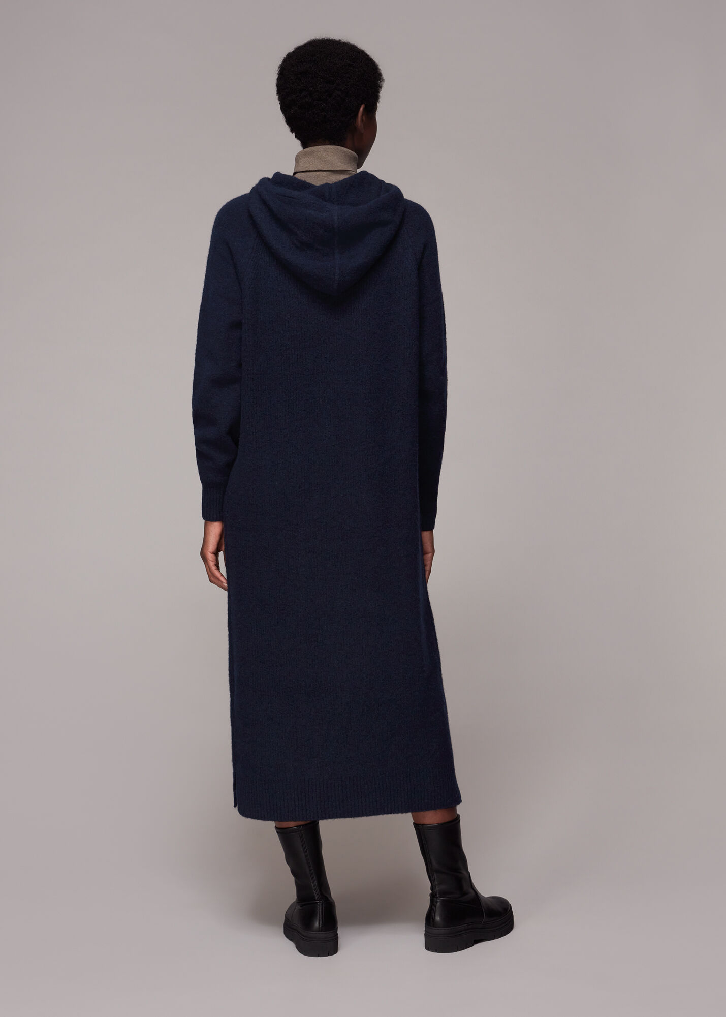 Knitted hoodie dress clearance