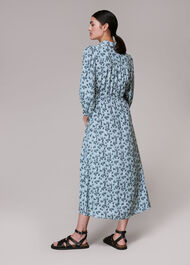 Swallows Print Midi Dress