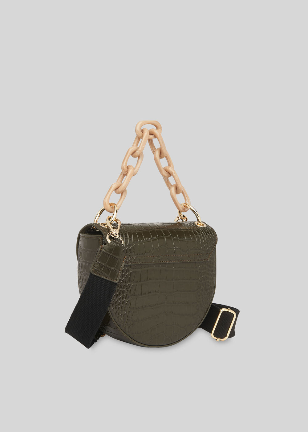 Felix Resin Chain Saddle Bag Dark Green