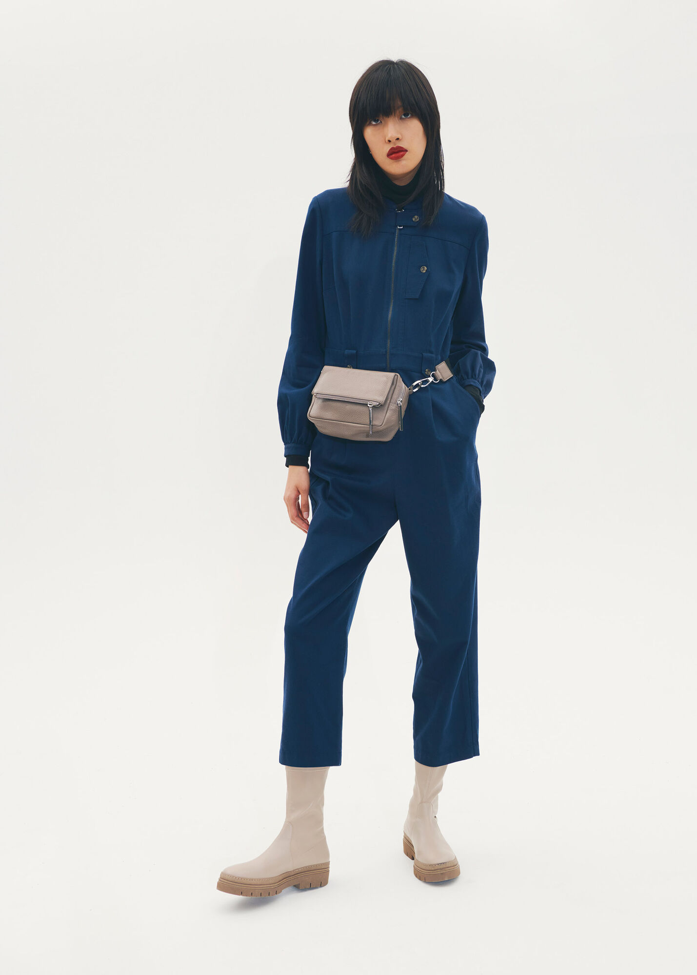Navy Milou Pocket Jumpsuit WHISTLES